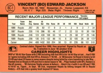 Bo Jackson - 1990 Donruss - #BC-1 - Bonus MVP’s Baseball - Baseball Card Single
