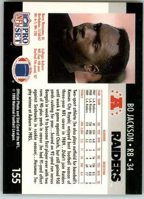 Bo Jackson - 1990 Pro Set - #155 - Football - Football Card Single