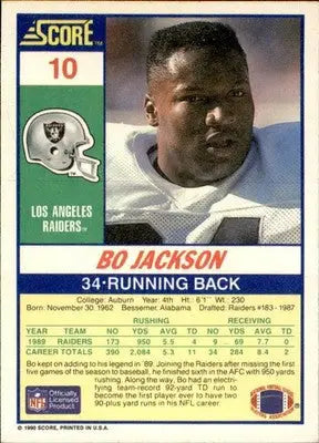 Bo Jackson - 1990 Score - #10 - Football - Football Card Single