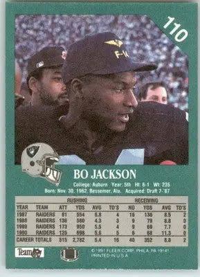 Bo Jackson - 1991 Fleer - #110 - Football - Football Card Single