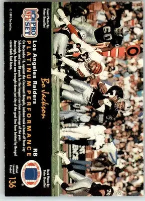 Bo Jackson - 1991 Pro Set Platinum - #136 - Football - Football Card Single