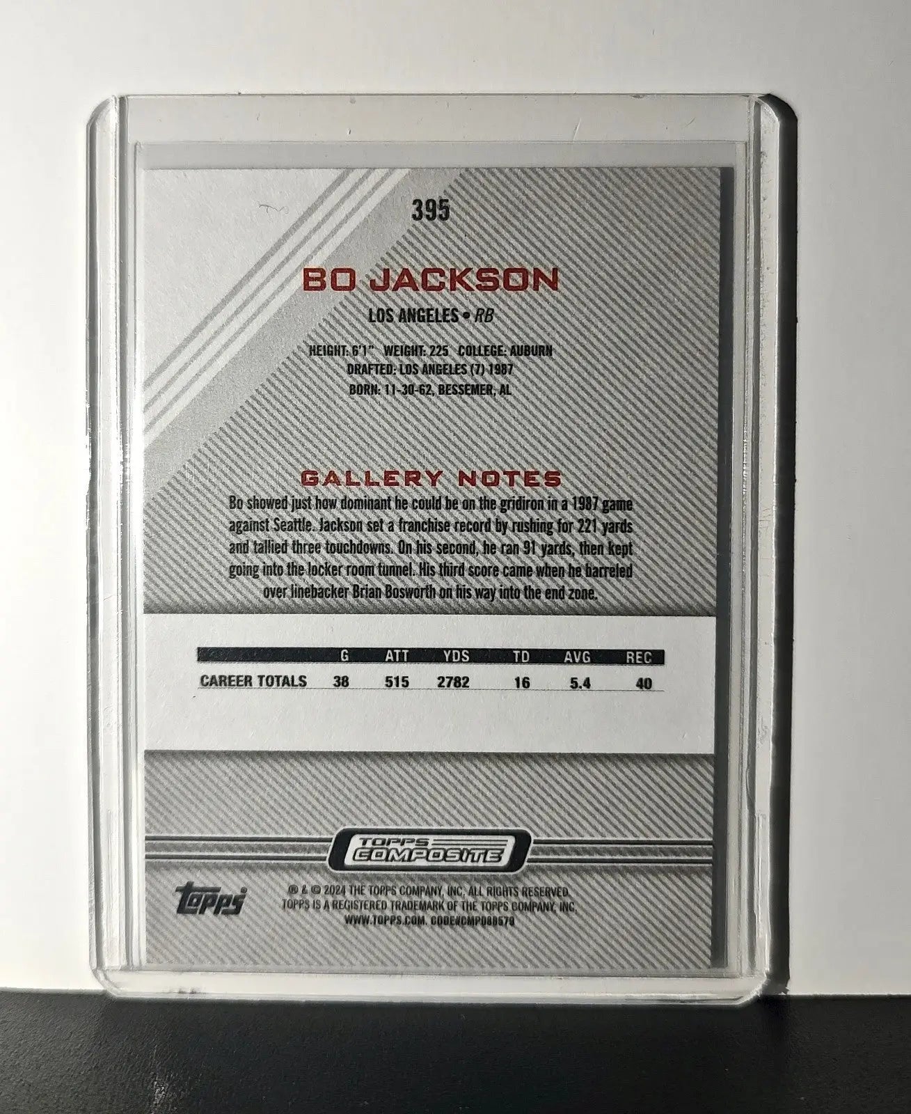 Bo Jackson 2023 Topps Gallery NFL #395 Card Los Angeles Raiders - Football Card Single