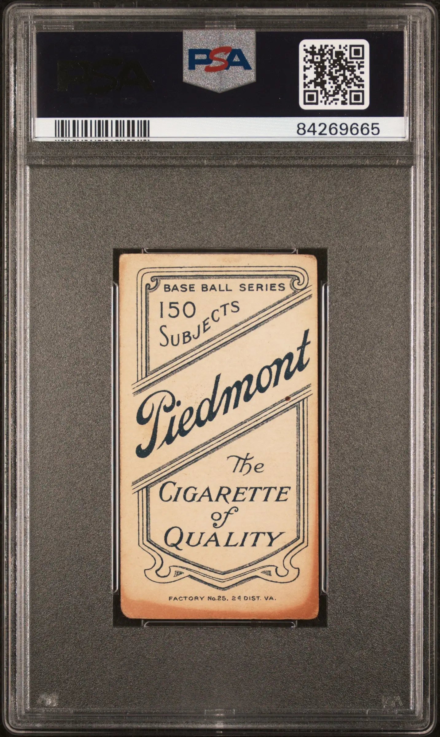 Vintage Bob Ewing T206 Piedmont 150 trading card in a protective PSA graded case