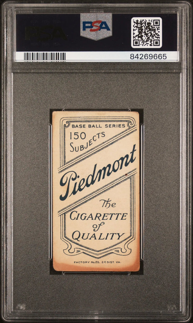 Vintage Bob Ewing T206 Piedmont 150 trading card in a protective PSA graded case