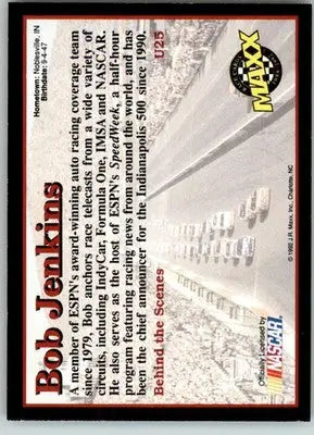 Bob Jenkins - 1992 Maxx Update Black - #U25 - Racing - Racing Card Single