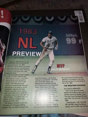 Vintage baseball magazine spread in Houston Astros souvenir program scorebook featuring Nolan Ryan