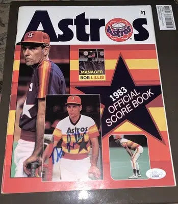 1983 Houston Astros official souvenir program scorebook featuring signed Nolan Ryan JSA