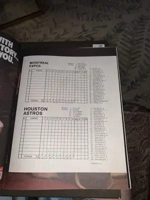 Houston Astros souvenir program scorebook with baseball scorecard and Nolan Ryan signature