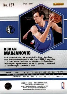 Boban Marjanovic - 2020-21 Panini Mosaic - #127 - Mosaic Basketball - Basketball Card Single