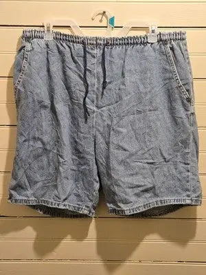 Bobbie Brooks Shorts Womens 16W Denim Elastic Waist Drawstring Light Wash Casual - Apparel