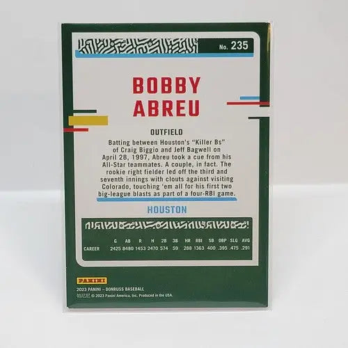 Bobby Abreu baseball card from Panini Donruss Red 2023 Houston Astros series