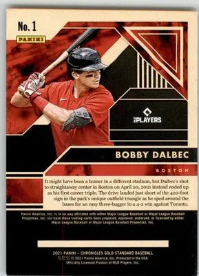 Bobby Dalbec - 2021 Panini Chronicles - #1 - Gold Standard Baseball - Baseball Card Single