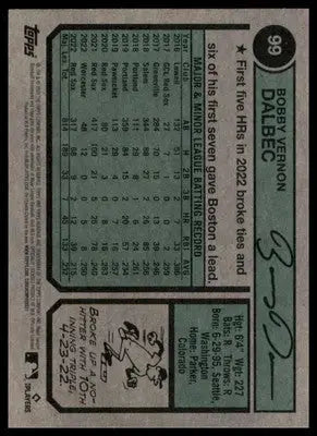 Bobby Dalbec 2023 Topps Heritage #99 Boston Red Sox - Baseball Card Single