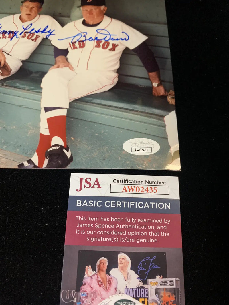 BOBBY DOERR JOHNNY PESKY Boston RED SOX HOF Dual SIGNED AUTO 8x10 PHOTO JSA - Sports Memorabilia