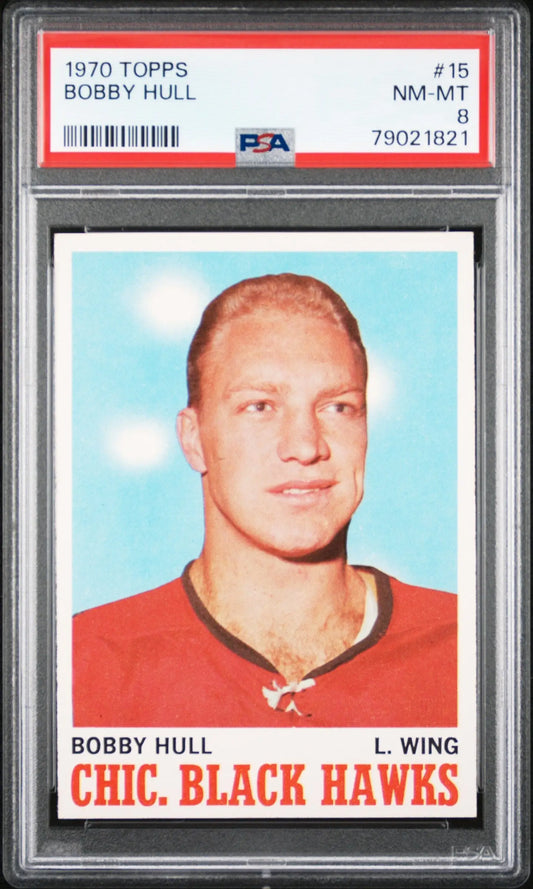 Bobby Hull 1970 Topps #15 PSA 8 Nm-Mint - Hockey Card Single
