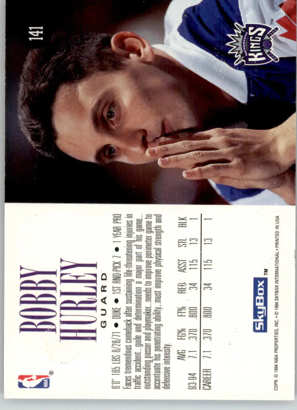 Bobby Hurley - 1994-95 SkyBox Premium - #141 - Basketball - Basketball Card Single