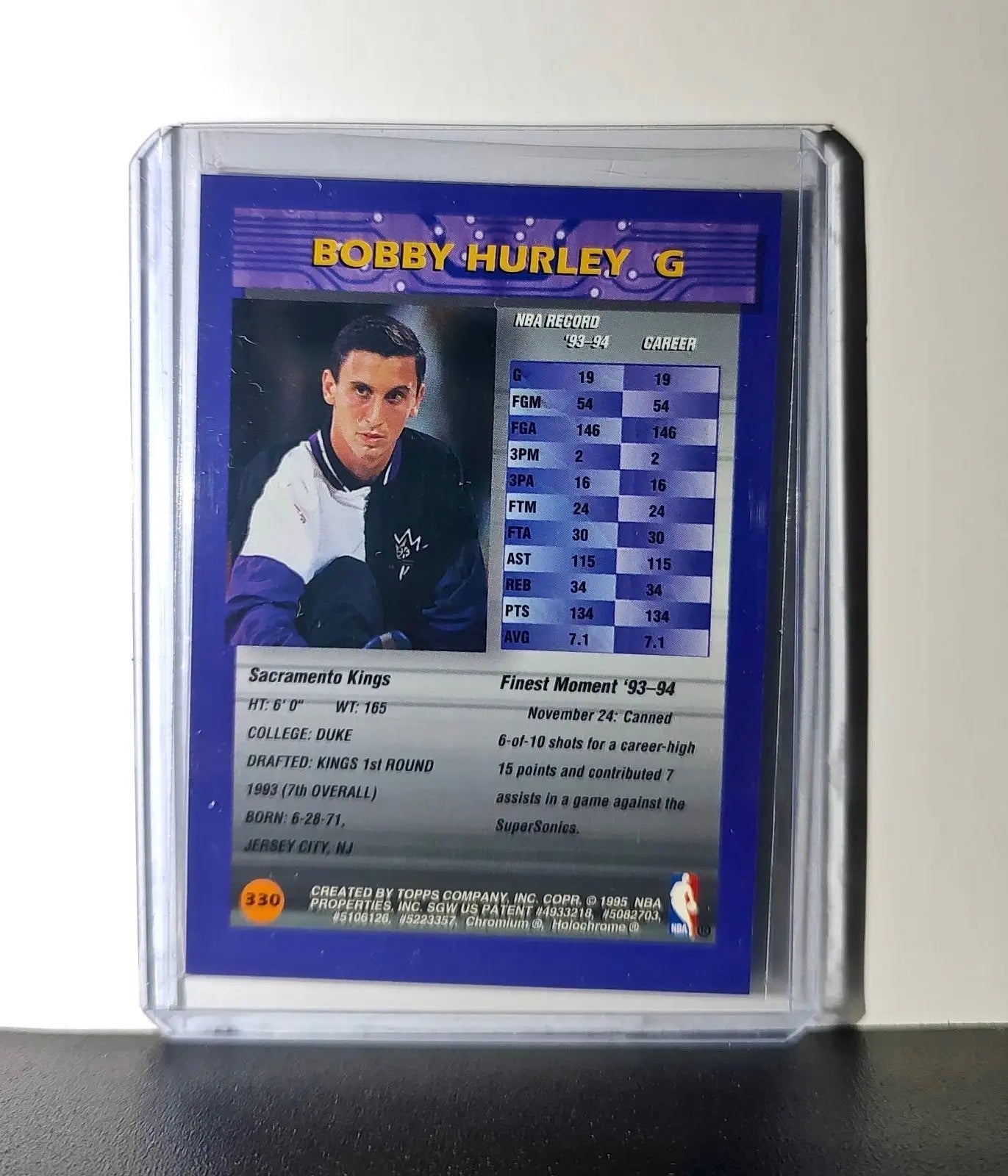 Bobby Hurley 1994-95 Topps Finest #330 Basketball Card