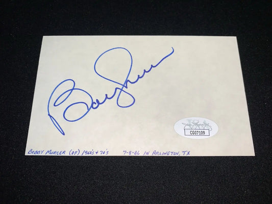 Bobby Murcer Original Signed Autograph Cut NY Yankees JSA Auto - Sports Memorabilia