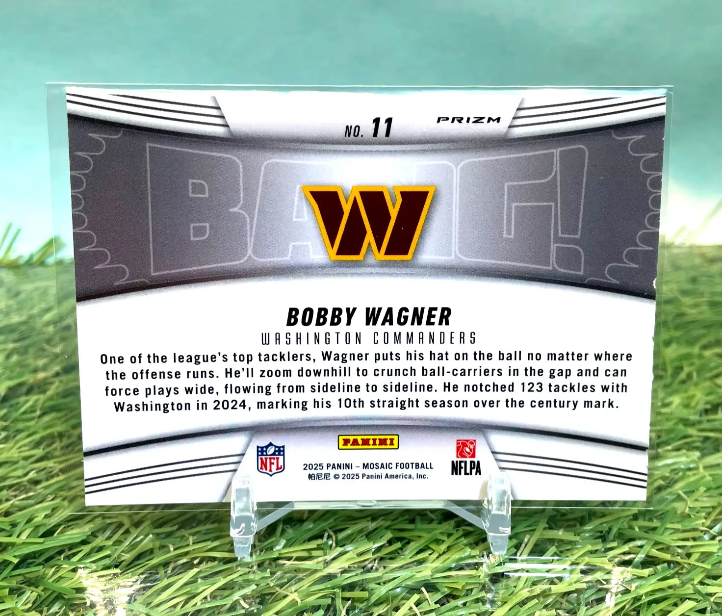 Bobby Wagner 2025 Panini Mosaic Bang! Pink Fluorescent Prizm Insert Card #11 - Football Card Single