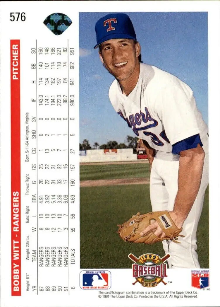 Bobby Witt 1992 Upper Deck MLB #576 Baseball Card Texas Rangers - Baseball Card Single