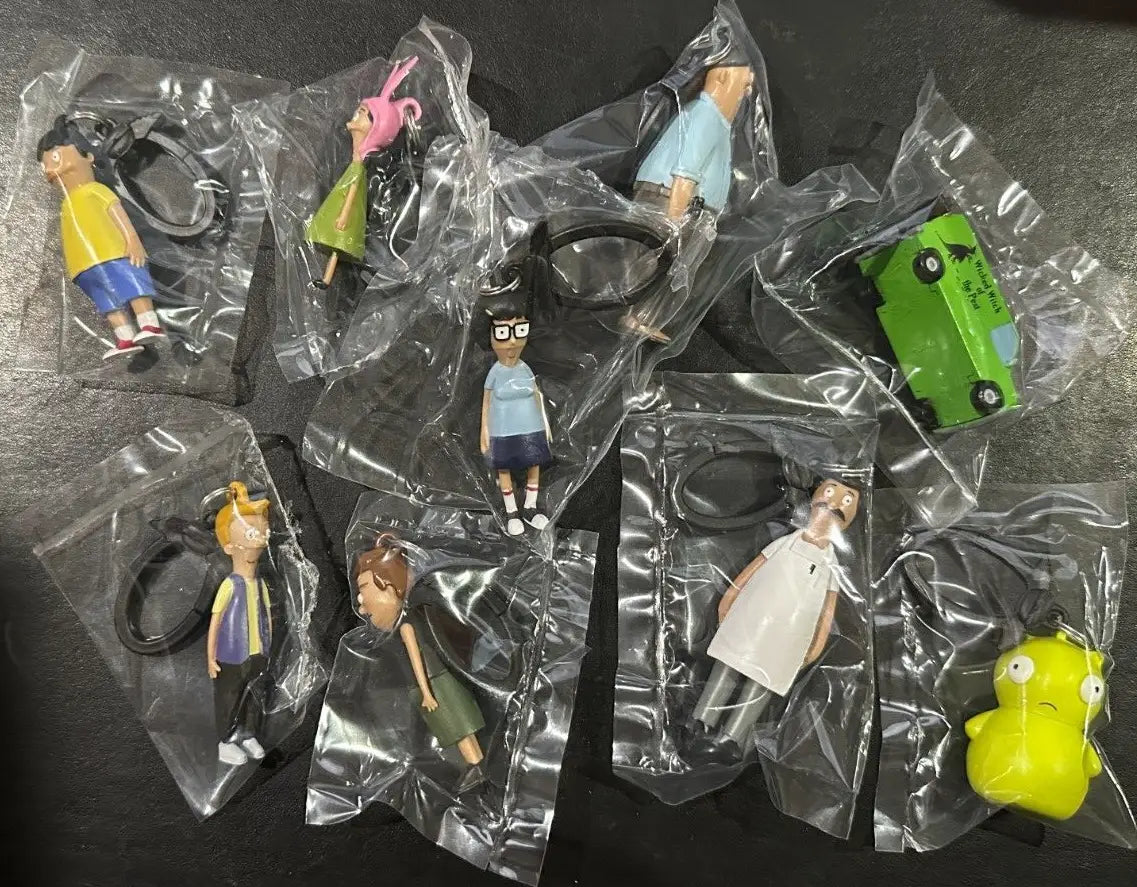Bob’s Burgers Figure Hangers keychains from the 2017 near complete set of 9 loose figures