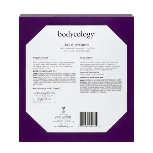 Bodycology Dark Cherry Orchid Cozy Socks Gift Set with cherry orchid fragrance
