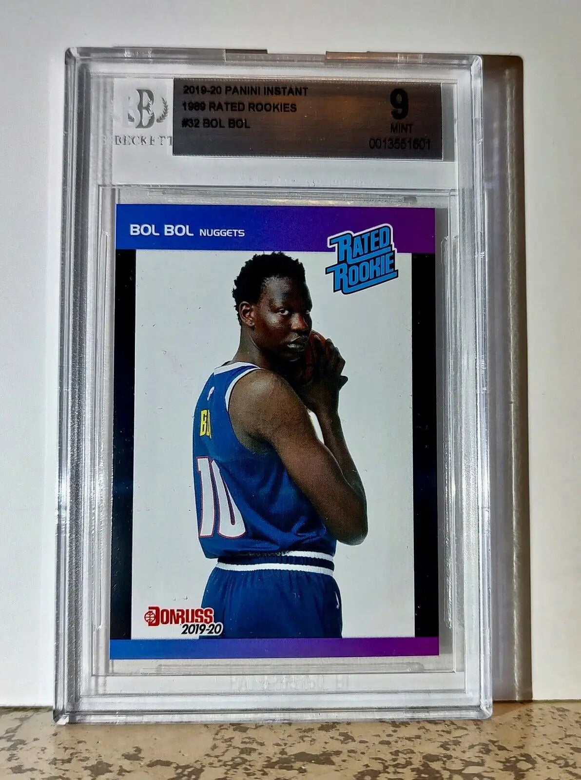 Bol Bol 2019-20 Panini NBA #32 1989 Rated Rookies 1/3431 BGS 9 Mint Nuggets