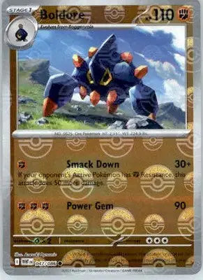 Boldore - Poke Ball Pattern - SV: White Flare - 047/086 - Holo NM - Pokémon Card Single