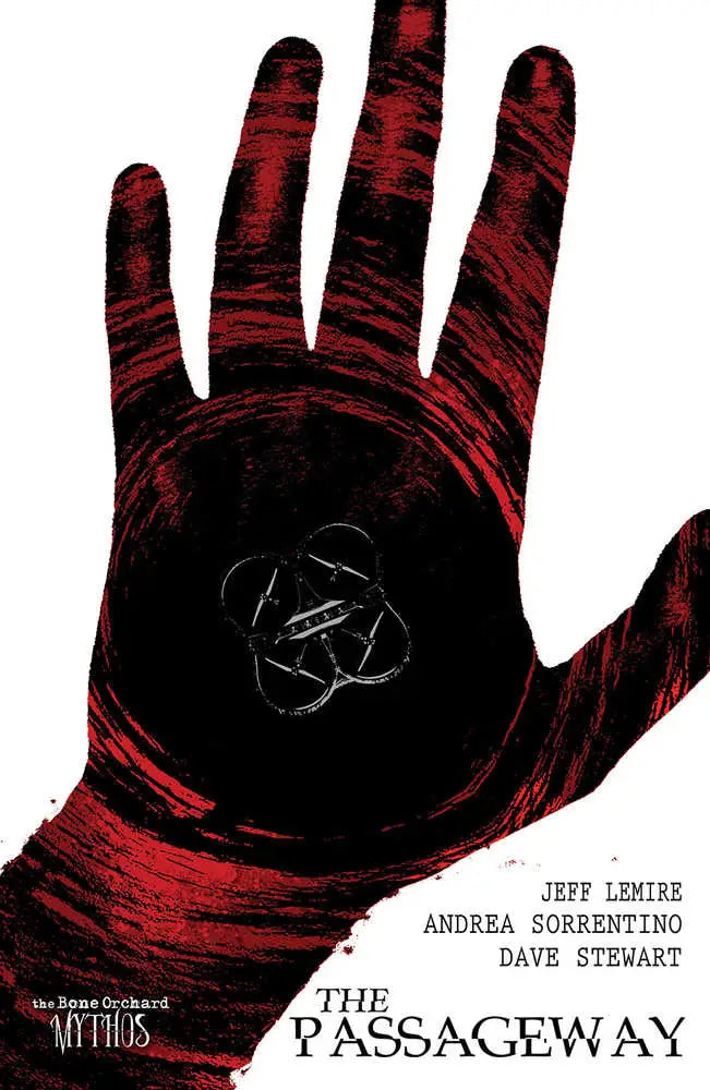 Bone Orchard Mythos hardcover Passageway comic book with stylized dark red and black hand