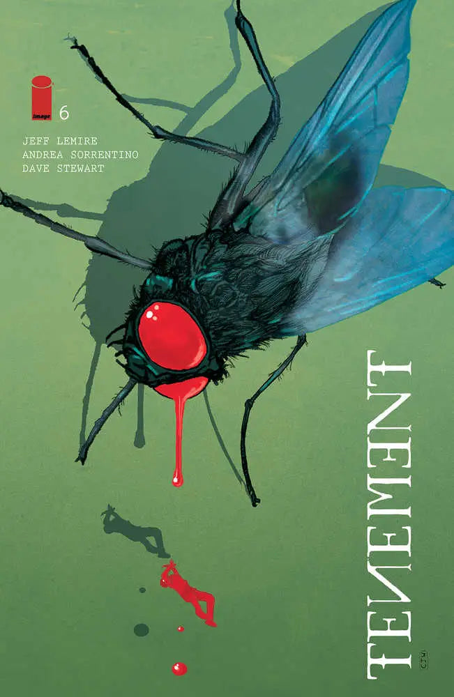 Blue-winged fly with a red dripping eye from Bone Orchard Tenement trading cards