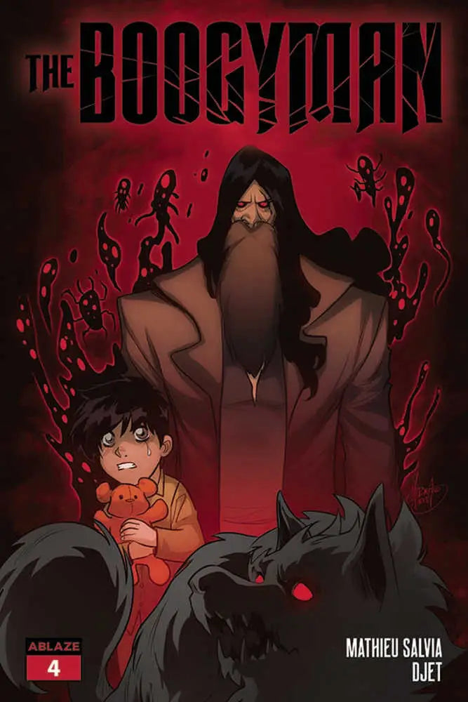 Book cover of Boogyman #4 features a child and stuffed animal with dark figures, perfect for trading cards