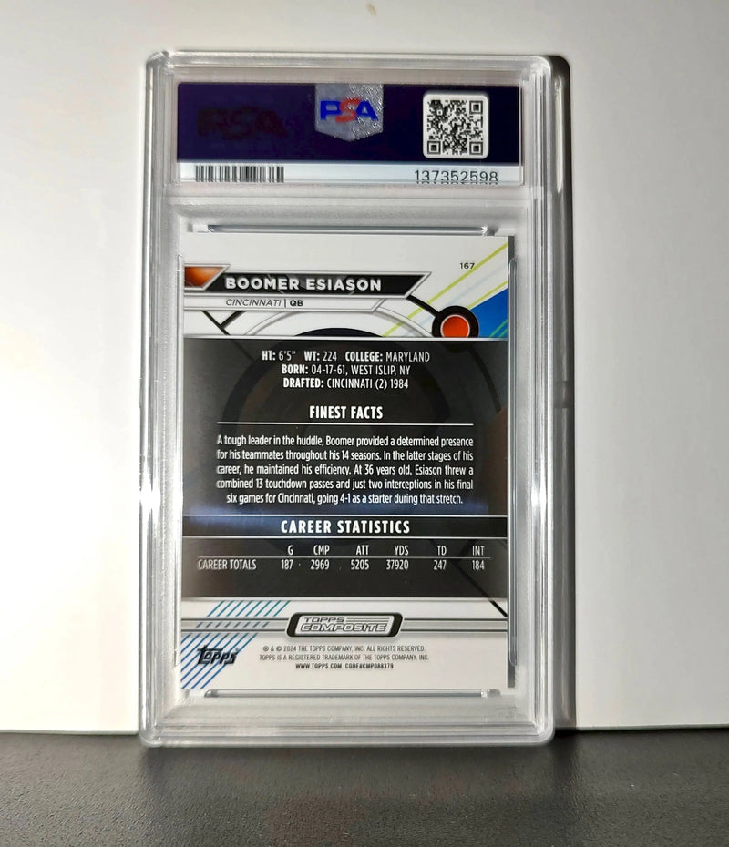 Boomer Esiason 2023 Topps Finest 084/199 #167 Blue Refractor PSA 10 Gem Mint