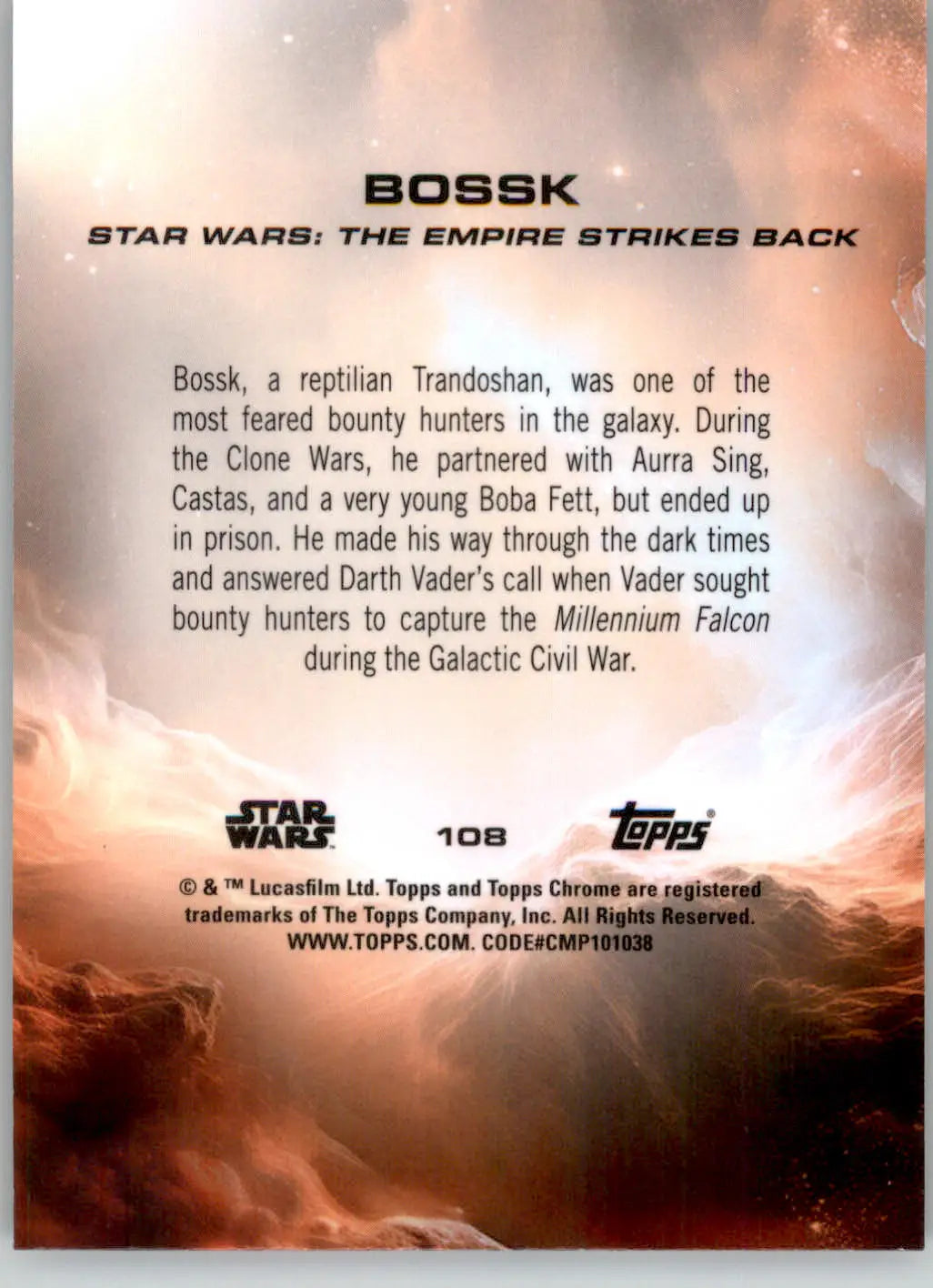Bossk - 2025 Topps Chrome Star Wars Sapphire - #108 - Non_sport - Star Wars Card Single