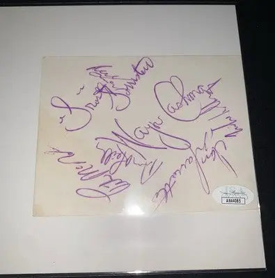 Boston Bruins Hockey Signed x7 Autograph Cut Cashman McNab Marcotte Milbury JSA - Sports Memorabilia