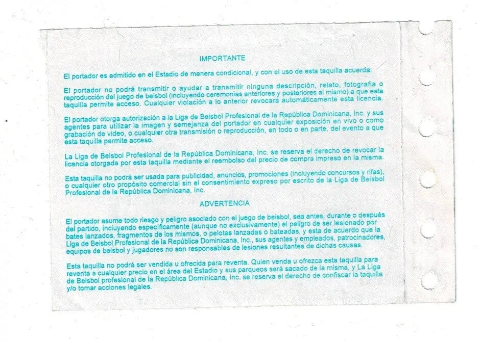 Boston Red Sox Houston Astros Dominican Republic 2000 3/11/2000 Ticket Stub RARE - Sports Memorabilia (Jerseys balls