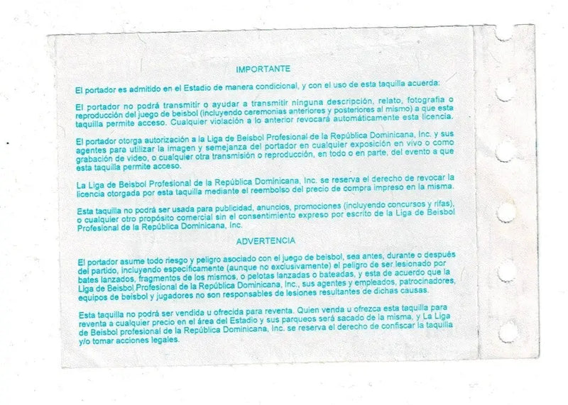 Boston Red Sox Houston Astros Dominican Republic 2000 3/11/2000 Ticket Stub RARE - Sports Memorabilia (Jerseys balls