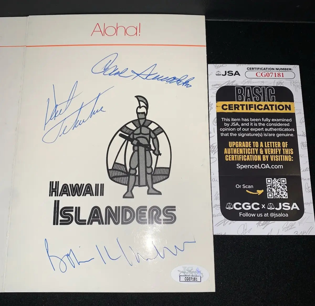 Bowie Kuhn Carl Sawatski Kent Tekulve Signed Auto Hawaii Islanders MLB Mtg JSA - Sports Memorabilia