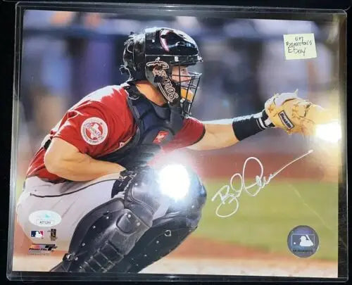 Signed Brad Ausmus Houston Astros 8x10 photo with JSA COA for trading cards collectors
