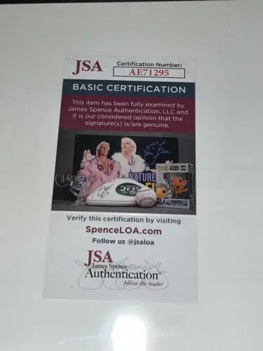 JSA authentication certificate for Brad Ausmus signed Houston Astros photo trading cards