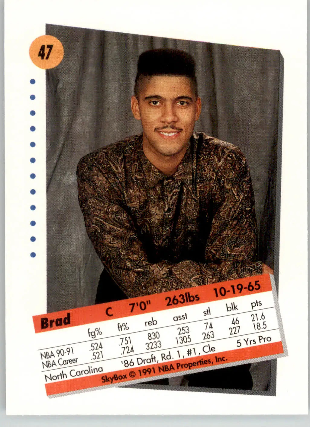 Brad Daugherty - 1991-92 SkyBox - #47 - Basketball - Basketball Card Single