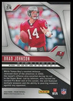 Brad Johnson 2024 Panini Prizm #274 Tampa Bay Buccaneers