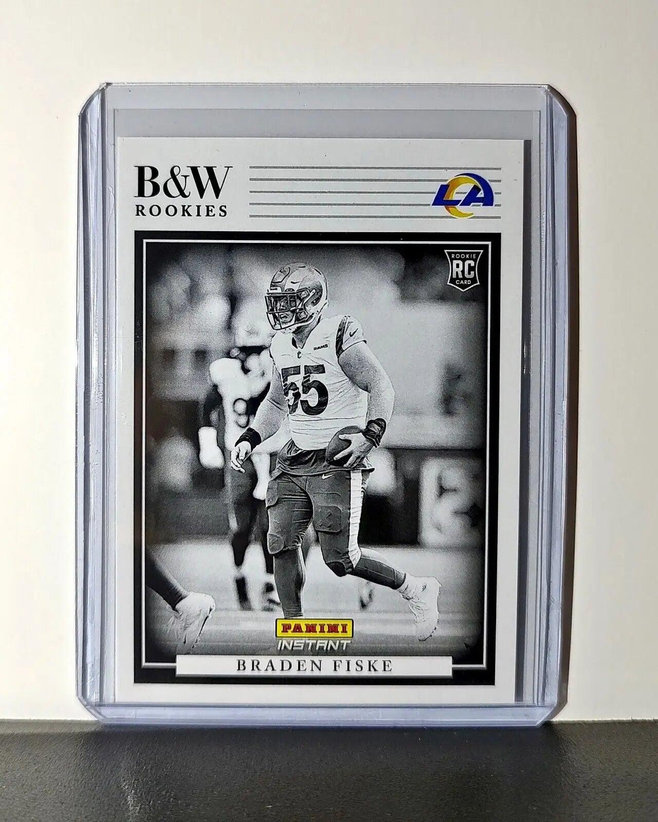 Braden Fiske 2024 Panini NFL #33 Black & White Rookies Card LA Rams 1 of 680