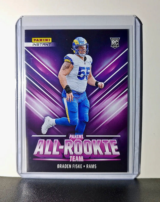 Braden Fiske Rookie 2024 Panini NFL #18 All-Rookie Card LA Rams 1 of 314 - Football Card Single