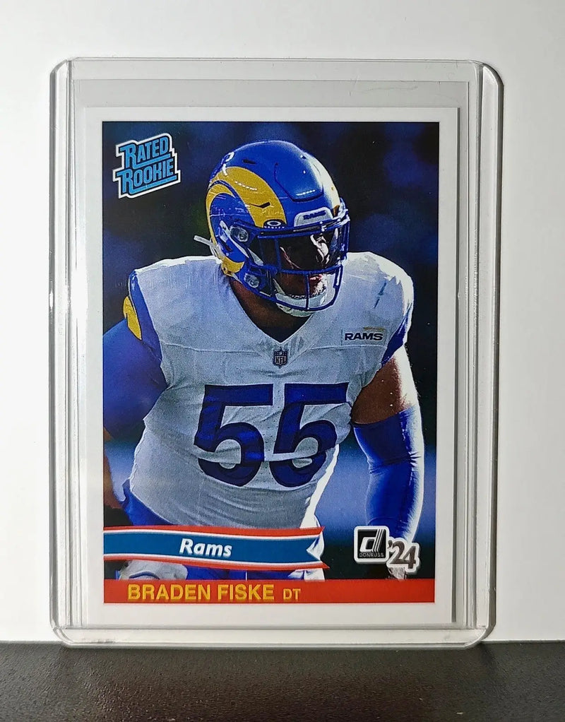 Braden Fiske Rookie 2024 Panini Rated Rookie Retro NFL #33 Card LA Rams 1 of 890 - Football Card Single