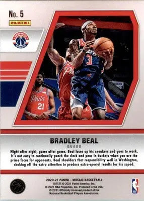Bradley Beal - 2020-21 Panini Mosaic - #5 - Will to Win Basketball - Basketball Card Single