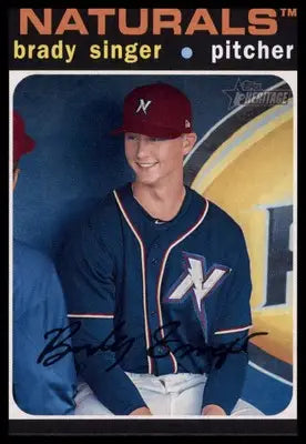 Brady Singer 2020 Topps Heritage Minor League #149 Northwest Arkansas Naturals - Baseball Card Single