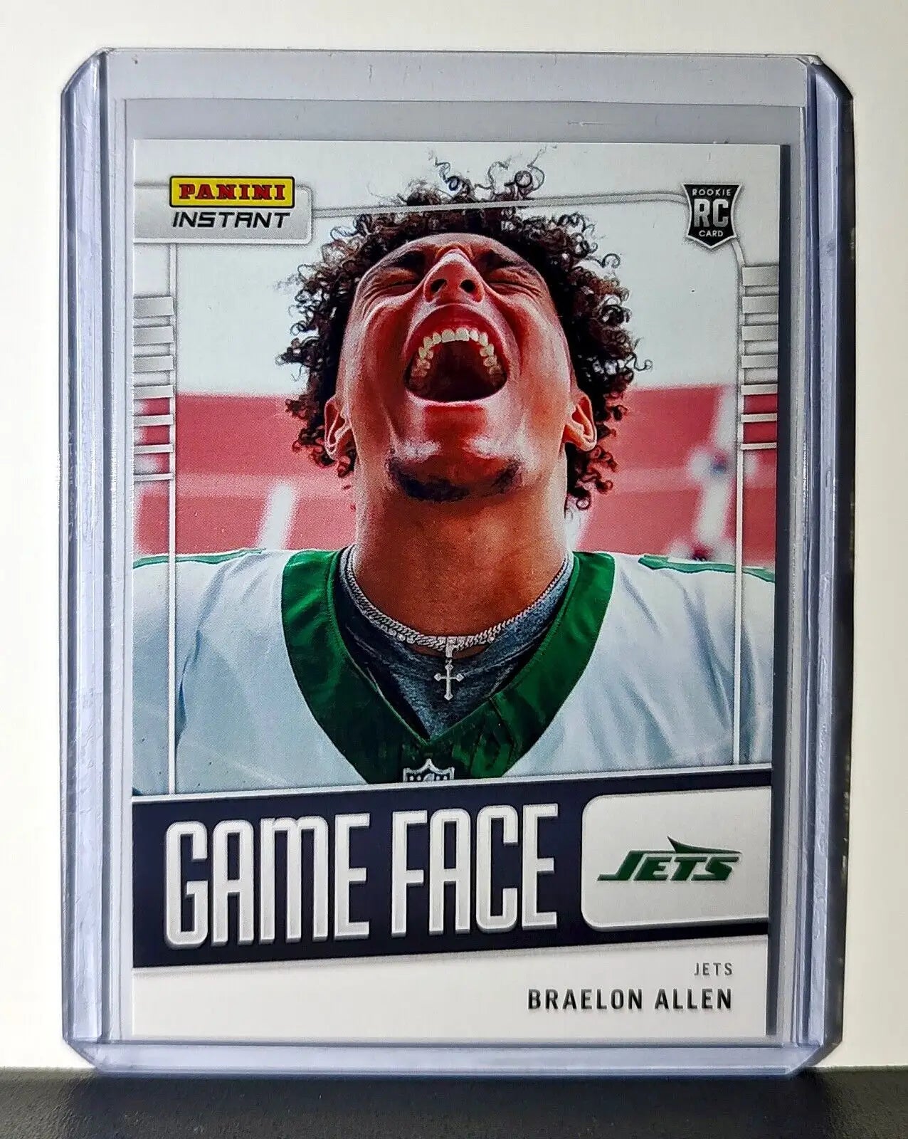 Braelon Allen 2024 Panini Game Face NFL #4 Rookie Football Card NY Jets 1/331