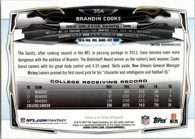 Brandin Cooks - 2014 Topps - #354 - RC Football - Football Card Single