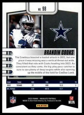 Brandin Cooks 2023 Panini Absolute Retail #98 Dallas Cowboys