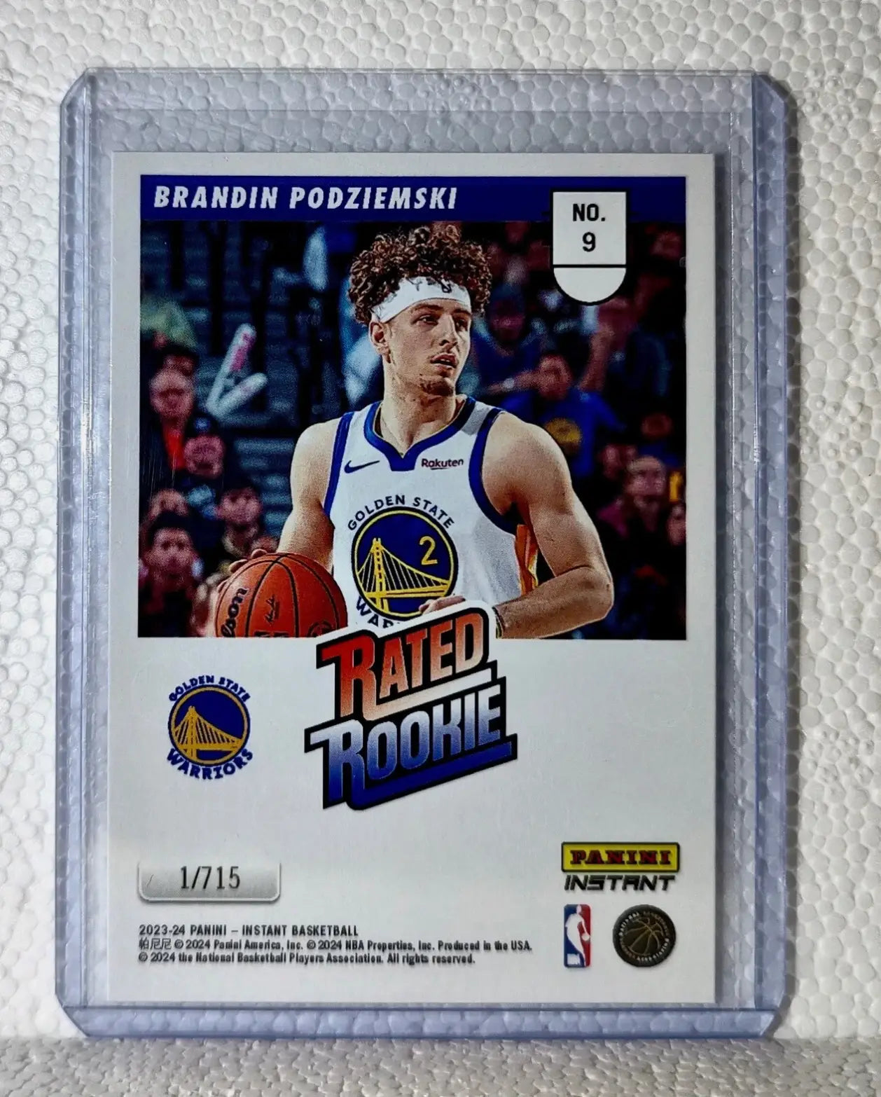 Brandin Podziemski 2023-24 Panini NBA #9 Rated Rookie Retro Card 1/715